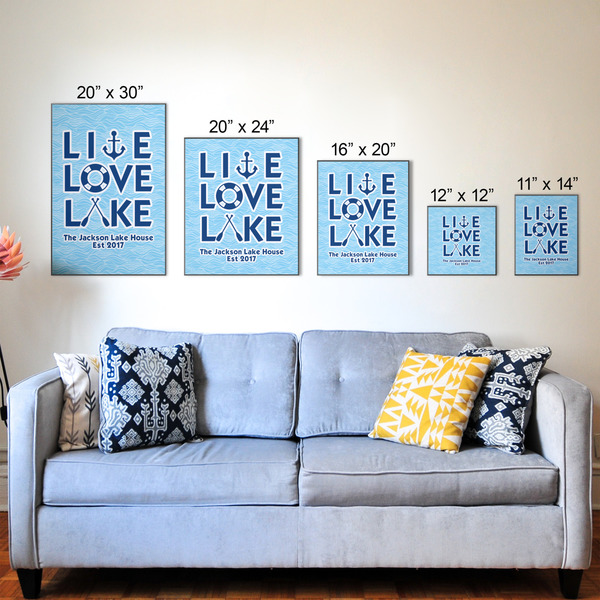 Live Love Lake Wood Prints - Size Comparison