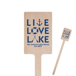 Live Love Lake 6.25" Rectangle Wooden Stir Sticks - Single Sided (Personalized)