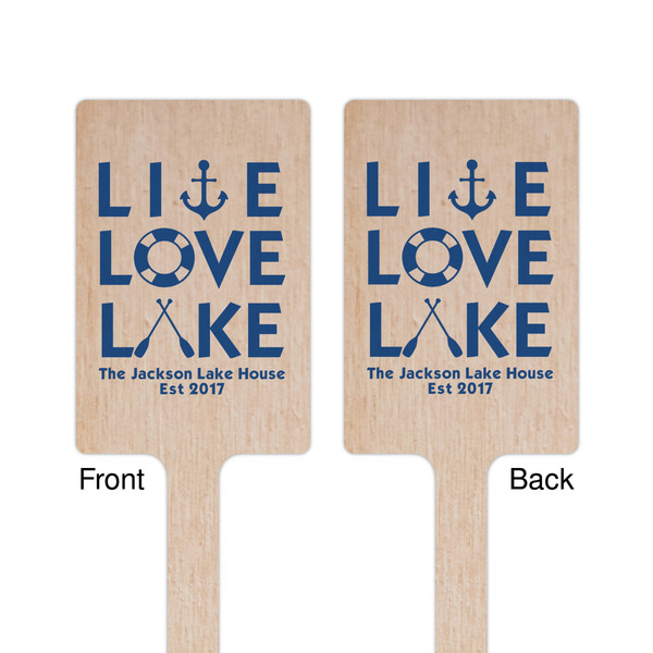 Live Love Lake Wooden 6.25" Stir Stick - Rectangular - Double Sided - Front & Back