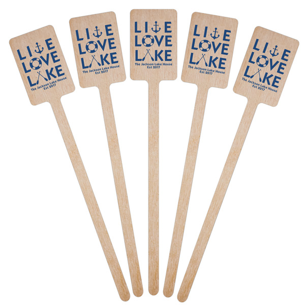Live Love Lake Wooden 6.25" Stir Stick - Rectangular - Fan View