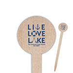 Live Love Lake Round Wooden Food Picks (Personalized)