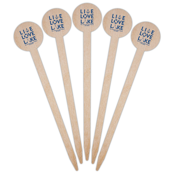 Live Love Lake Wooden 6" Food Pick - Round - Fan View
