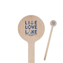 Live Love Lake 6" Round Wooden Stir Sticks - Single Sided (Personalized)