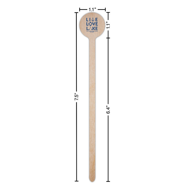 Live Love Lake Wooden 7.5" Stir Stick - Round - Dimensions