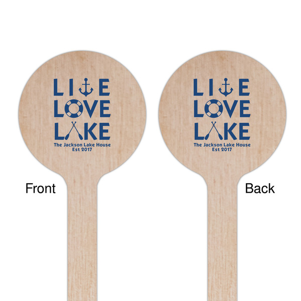 Live Love Lake Wooden 7.5" Stir Stick - Round - Double Sided - Front & Back