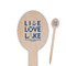 Live Love Lake Wooden Food Pick - Oval - Closeup