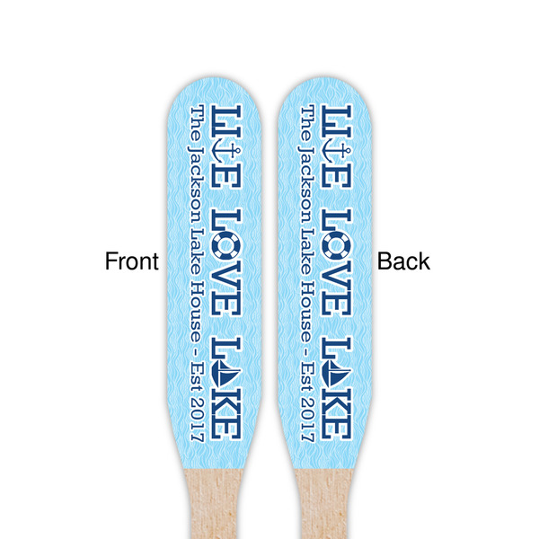 Live Love Lake Wooden Food Pick - Paddle - Double Sided - Front & Back