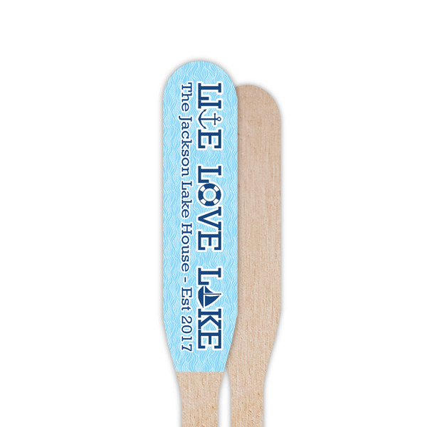 Live Love Lake Wooden Food Pick - Paddle - Single Sided - Front & Back