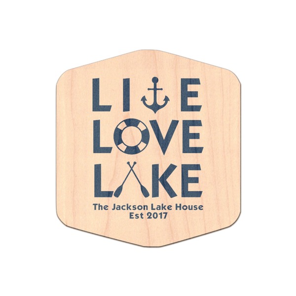 Custom Live Love Lake Genuine Maple or Cherry Wood Sticker (Personalized)