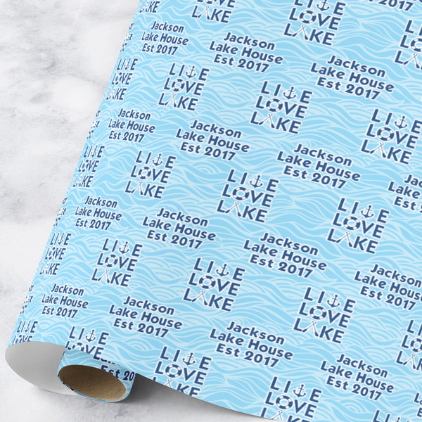 Custom Live Love Lake Wrapping Paper Roll - Large (Personalized)