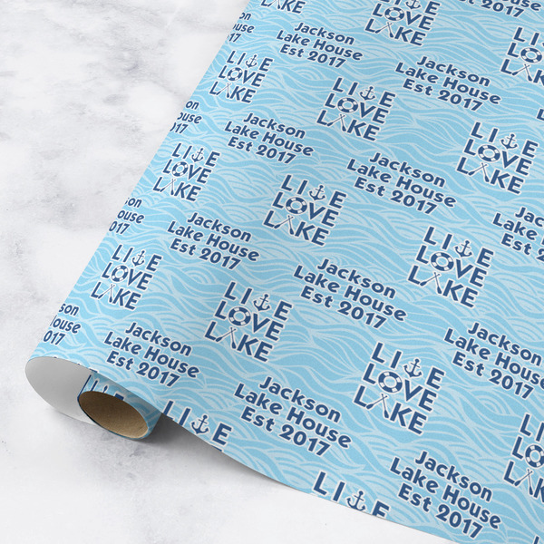 Custom Live Love Lake Wrapping Paper Roll - Medium - Matte (Personalized)