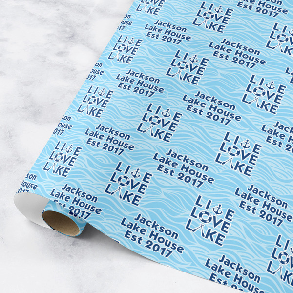 Custom Live Love Lake Wrapping Paper Roll - Medium (Personalized)