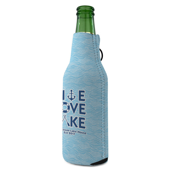Live Love Lake Zipper Bottle Cooler - ANGLE (bottle)