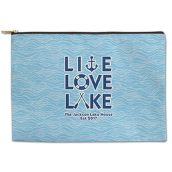 Live Love Lake Zipper Pouch - Large - 12.5"x8.5" (Personalized)