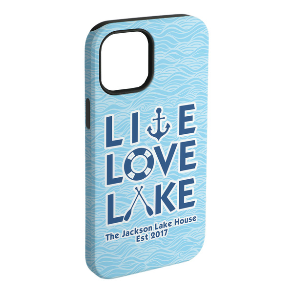 Custom Live Love Lake iPhone Case - Rubber Lined - iPhone 15 Plus (Personalized)