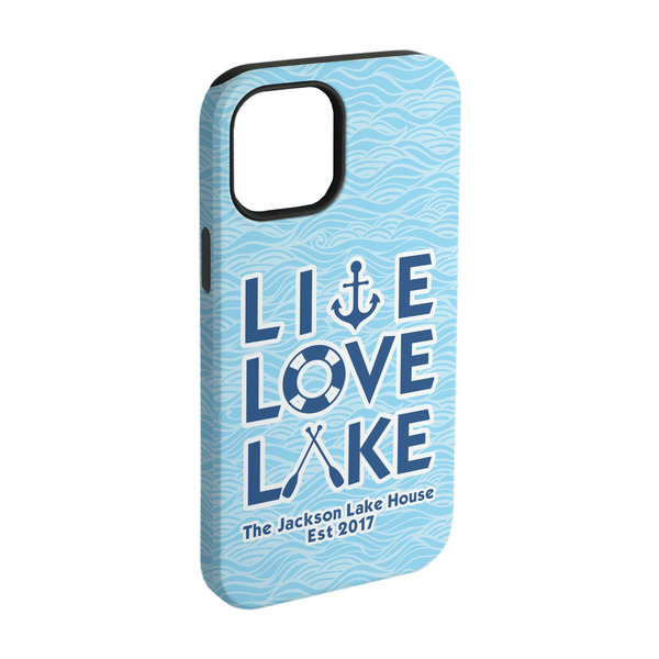 Custom Live Love Lake iPhone Case - Rubber Lined - iPhone 15 Pro (Personalized)