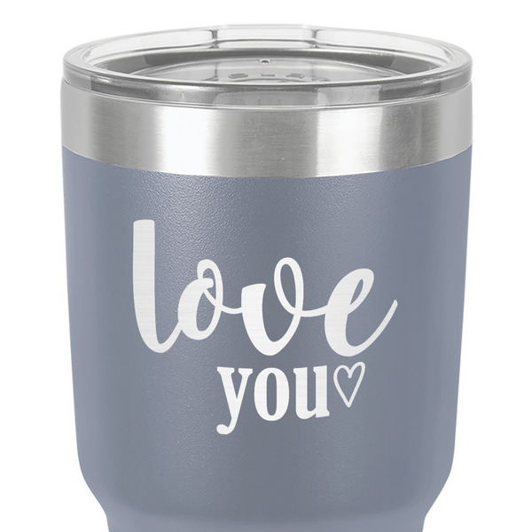Love Quotes and Sayings 30 oz Stainless Steel Ringneck Tumbler - Grey - Close Up