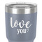 Love Quotes and Sayings 30 oz Stainless Steel Ringneck Tumbler - Grey - Close Up