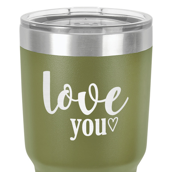 Love Quotes and Sayings 30 oz Stainless Steel Ringneck Tumbler - Olive - Close Up