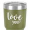 Love Quotes and Sayings 30 oz Stainless Steel Ringneck Tumbler - Olive - Close Up
