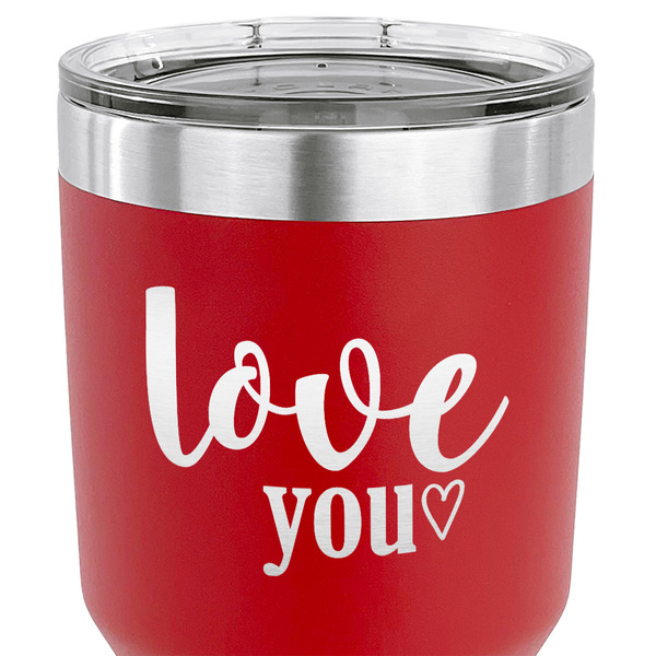 Love Quotes and Sayings 30 oz Stainless Steel Ringneck Tumbler - Red - CLOSE UP