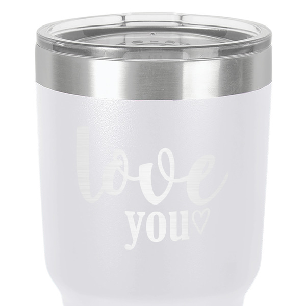Love Quotes and Sayings 30 oz Stainless Steel Ringneck Tumbler - White - Close Up