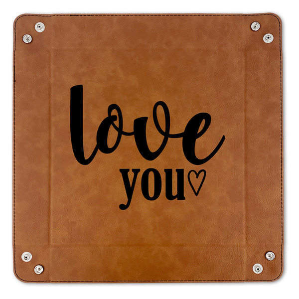Love Quotes and Sayings 9" x 9" Leatherette Snap Up Tray - APPROVAL (FLAT)