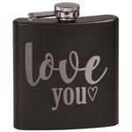 Love Quotes and Sayings Black Flask Set