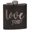 Love Quotes and Sayings Black Flask - Engraved Front