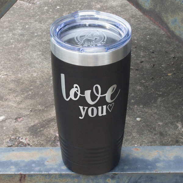 Love Quotes and Sayings Black Polar Camel Tumbler - 20oz - Angled