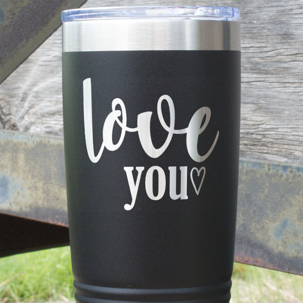 Love Quotes and Sayings Black Polar Camel Tumbler - 20oz - Close Up