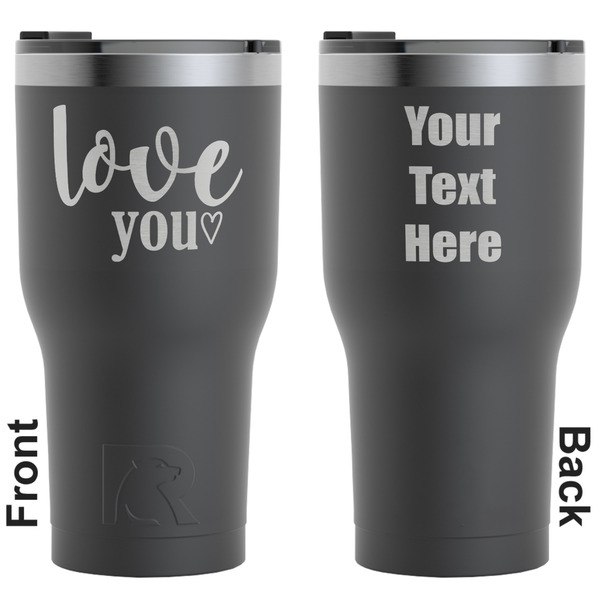 Custom Love Quotes and Sayings RTIC Tumbler - Black - Engraved Front & Back (Personalized)