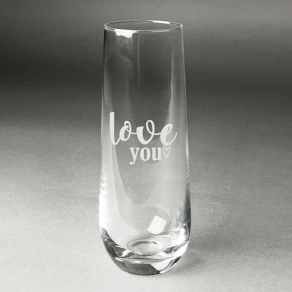 Custom Love Quotes and Sayings Champagne Flute - Stemless Engraved - Single