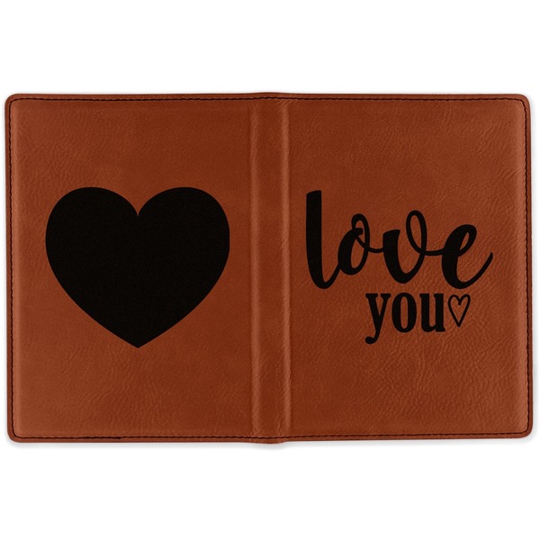 Love Quotes and Sayings Cognac Leather Passport Holder Outside Double Sided - Apvl