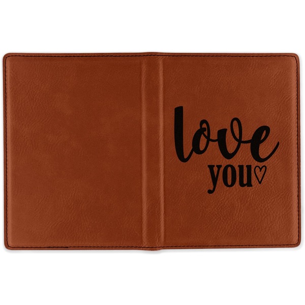 Love Quotes and Sayings Cognac Leather Passport Holder Outside Single Sided - Apvl