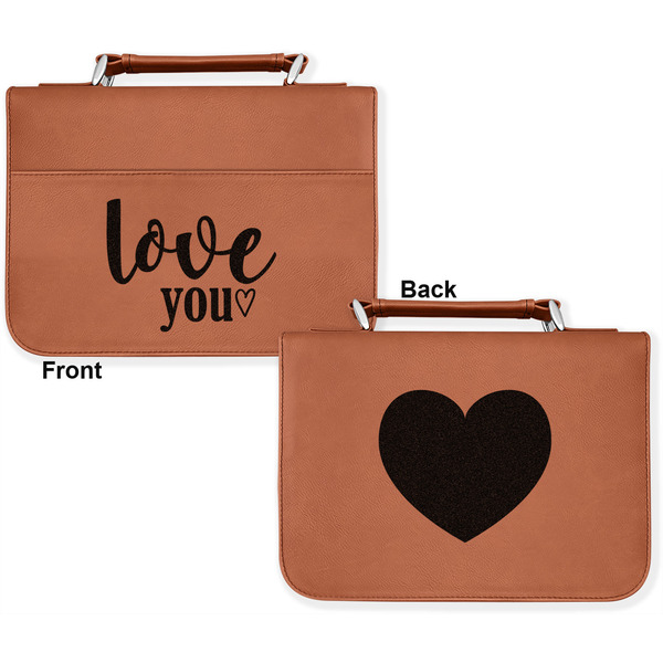 Love Quotes and Sayings Cognac Leatherette Bible Covers - Large Double Sided Apvl