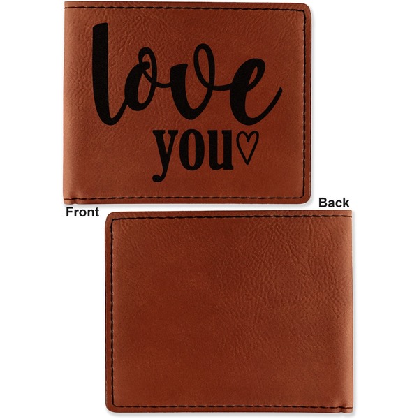 Love Quotes and Sayings Cognac Leatherette Bifold Wallets - Front and Back Single Sided - Apvl