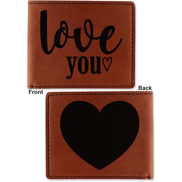 Love Quotes and Sayings Cognac Leatherette Bifold Wallets - Front and Back