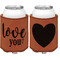 Love Quotes and Sayings Cognac Leatherette Can Sleeve - Double Sided Front and Back