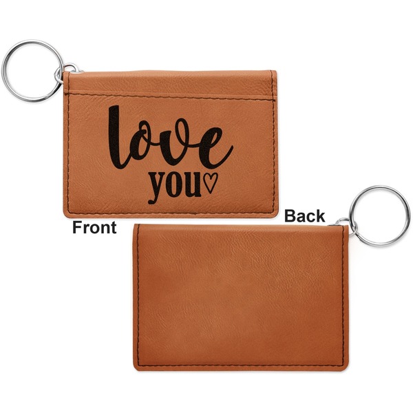 Love Quotes and Sayings Cognac Leatherette Keychain ID Holders - Front Apvl