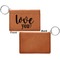 Love Quotes and Sayings Cognac Leatherette Keychain ID Holders - Front Apvl