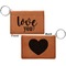 Love Quotes and Sayings Cognac Leatherette Keychain ID Holders - Front and Back Apvl