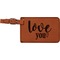 Love Quotes and Sayings Cognac Leatherette Luggage Tags