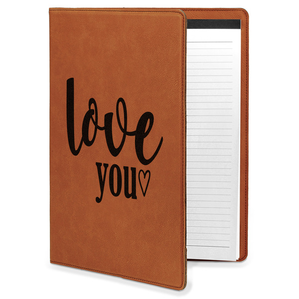 Custom Love Quotes and Sayings Leatherette Portfolio with Notepad - Large - Single Sided