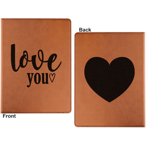 Love Quotes and Sayings Cognac Leatherette Portfolios with Notepad - Small - Double Sided- Apvl