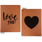 Love Quotes and Sayings Cognac Leatherette Portfolios with Notepad - Small - Double Sided- Apvl