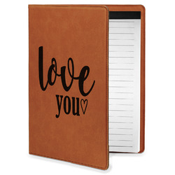 Love Quotes and Sayings Leatherette Portfolio with Notepad - Small - Double Sided