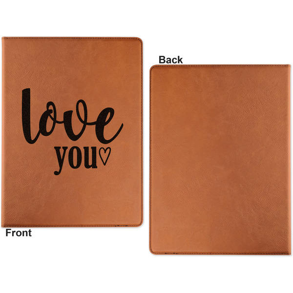 Love Quotes and Sayings Cognac Leatherette Portfolios with Notepad - Small - Single Sided- Apvl