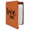 Love Quotes and Sayings Cognac Leatherette Zipper Portfolios with Notepad - Main