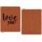 Love Quotes and Sayings Cognac Leatherette Zipper Portfolios with Notepad - Single Sided - Apvl